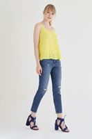 Bayan Mavi Düşük Bel Kot Pantolon