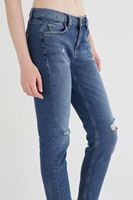 Bayan Mavi Düşük Bel Kot Pantolon