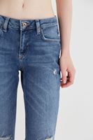 Bayan Mavi Düşük Bel Kot Pantolon