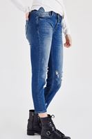 Bayan Mavi Düşük Bel Kot Pantolon