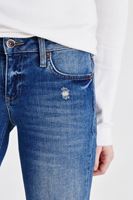 Bayan Mavi Düşük Bel Kot Pantolon