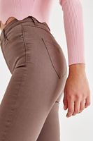Bayan Kahverengi Yüksek Bel İspanyol Paça Pantolon