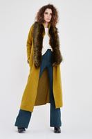 Bayan Yeşil Yüksek Bel İspanyol Paça Pantolon