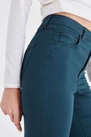 Bayan Yeşil Yüksek Bel İspanyol Paça Pantolon