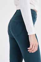 Bayan Yeşil Yüksek Bel İspanyol Paça Pantolon