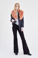 Bayan Siyah Yüksek Bel İspanyol Paça Pantolon