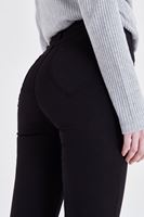 Bayan Siyah Yüksek Bel İspanyol Paça Pantolon