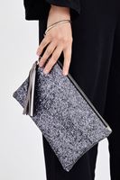 Bayan Gümüş Simli Portföy Çanta