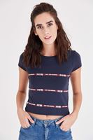 Bayan Lacivert Kısa Tişört