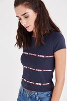 Bayan Lacivert Kısa Tişört