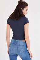 Bayan Lacivert Kısa Tişört