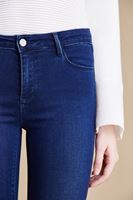 Bayan Lacivert Normal Bel Dar Paça Pantolon