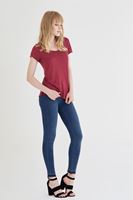 Bayan Bordo U Yaka Tişört