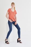 Bayan Turuncu U Yaka Tişört
