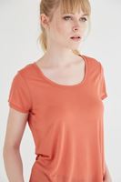 Bayan Turuncu U Yaka Tişört