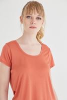 Bayan Turuncu U Yaka Tişört