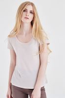 Bayan Krem U Yaka Tişört