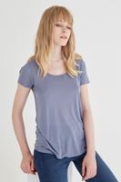 Bayan Gri U Yaka Tişört