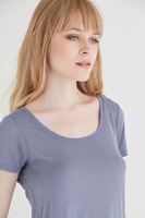 Bayan Gri U Yaka Tişört