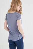 Bayan Gri U Yaka Tişört