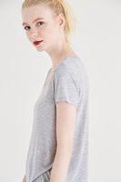 Bayan Gri U Yaka Tişört