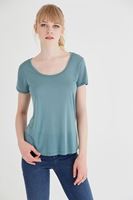 Bayan Yeşil U Yaka Tişört