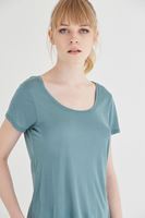 Bayan Yeşil U Yaka Tişört