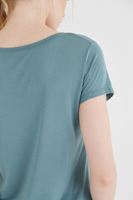 Bayan Yeşil U Yaka Tişört