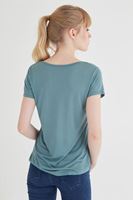 Bayan Yeşil U Yaka Tişört