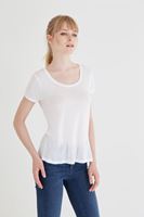 Bayan Beyaz U Yaka Tişört