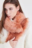 Bayan Kahverengi Kürk Yaka