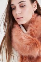 Bayan Kahverengi Kürk Yaka