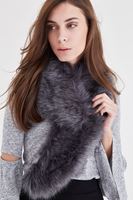 Bayan Gri Kürk Yaka