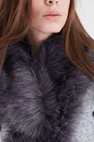 Bayan Gri Kürk Yaka