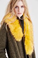 Bayan Sarı Kürk Yaka