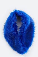 Bayan Mavi Kürk Yaka