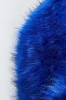 Bayan Mavi Kürk Yaka