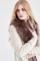 Bayan Kahverengi Kürk Yaka