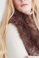 Bayan Kahverengi Kürk Yaka