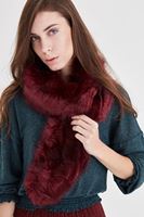 Bayan Bordo Kürk Yaka