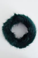 Bayan Yeşil Kürk Boyunluk ve Saç Bandı