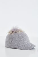Bayan Gri Ponponlu Şapka