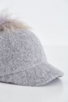 Bayan Gri Ponponlu Şapka