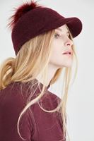 Bayan Bordo Ponponlu Şapka