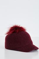 Bayan Bordo Ponponlu Şapka