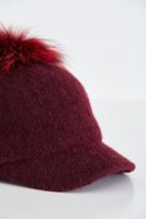 Bayan Bordo Ponponlu Şapka