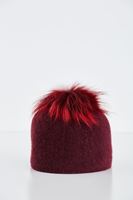 Bayan Bordo Ponponlu Şapka