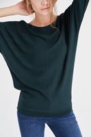 Bayan Yeşil Yarasa Kol Triko