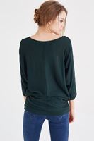 Bayan Yeşil Yarasa Kol Triko