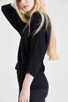 Bayan Siyah Yarasa Kol Triko